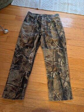 Vintage Real Tree Camo Wrangler Double Knee Jeans Gorpcore Hunting Outdoor Vtg